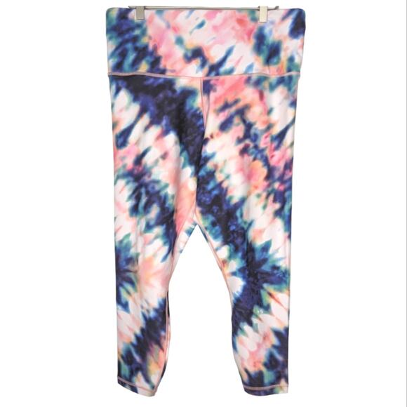 Athleta Elation 7/8 Tight Pink Blue Tie Dye Activewear Gym Workout Leggings 1X - Picture 5 of 10